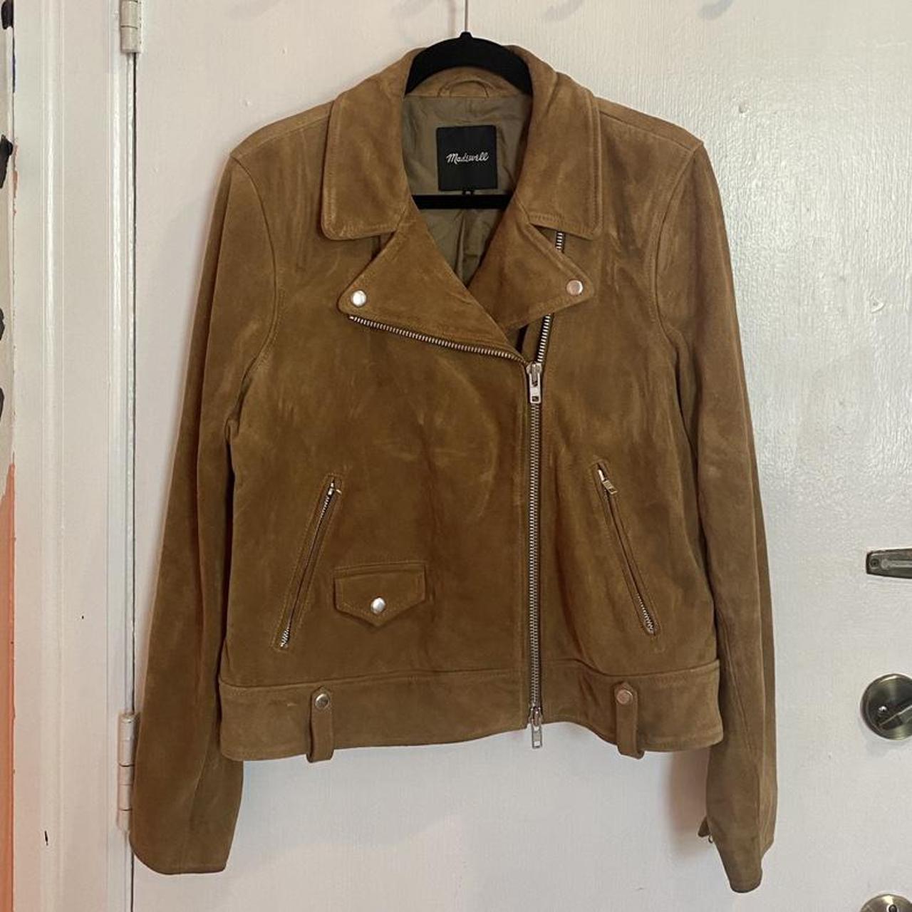 Genuine Suede leather moto jacket from Madewell!... - Depop