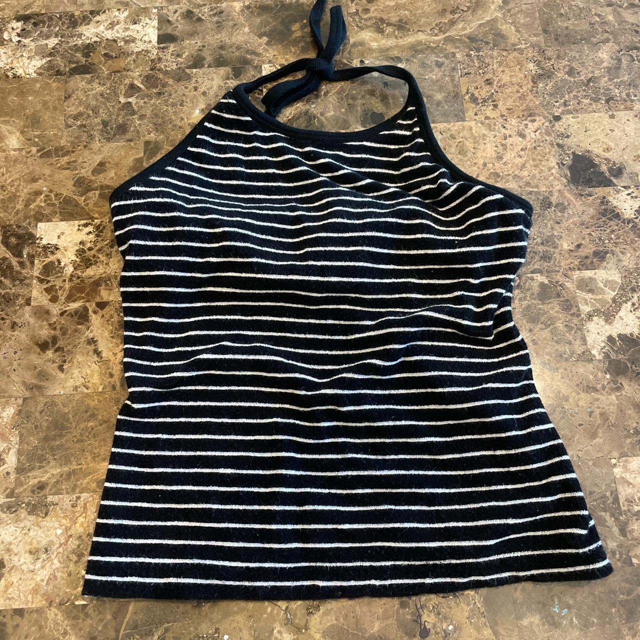 black and white halter top - Depop