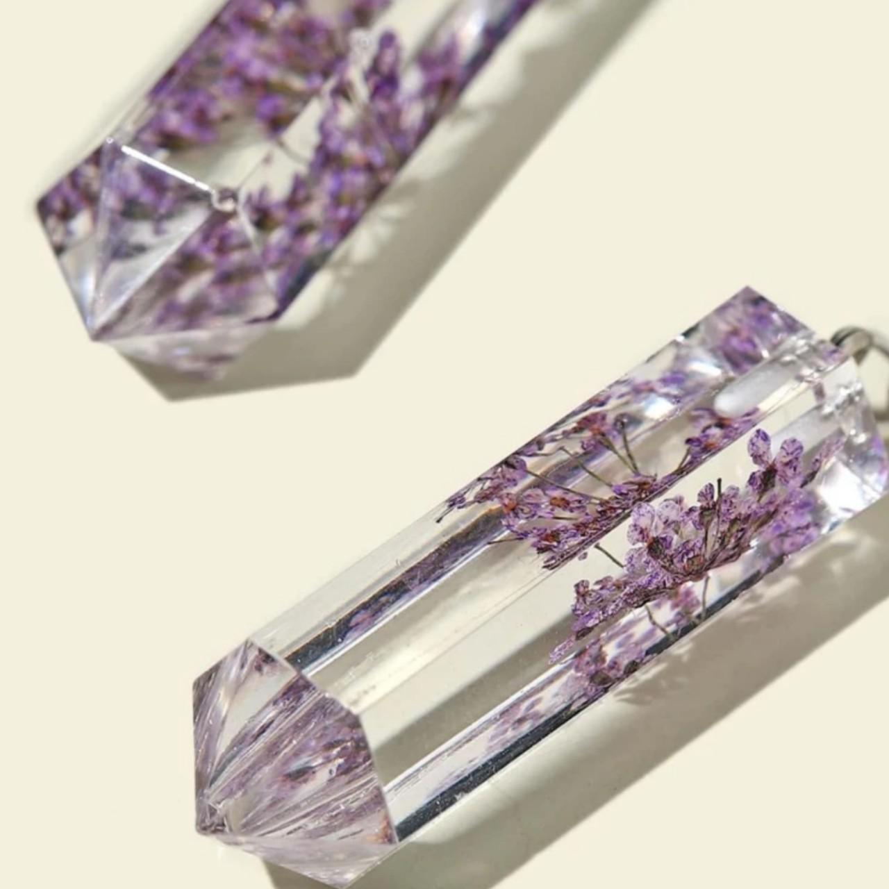 Product Image 4 - Cute resin purple flower dangle