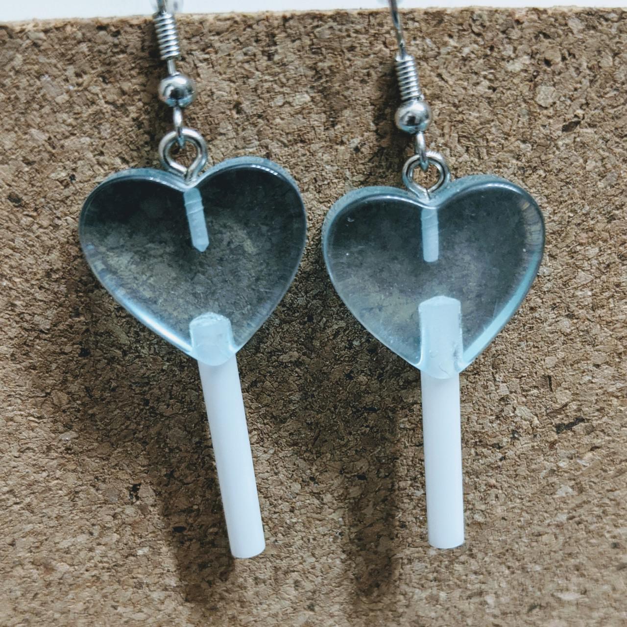 Product Image 2 - These cute heart lollypop earrings