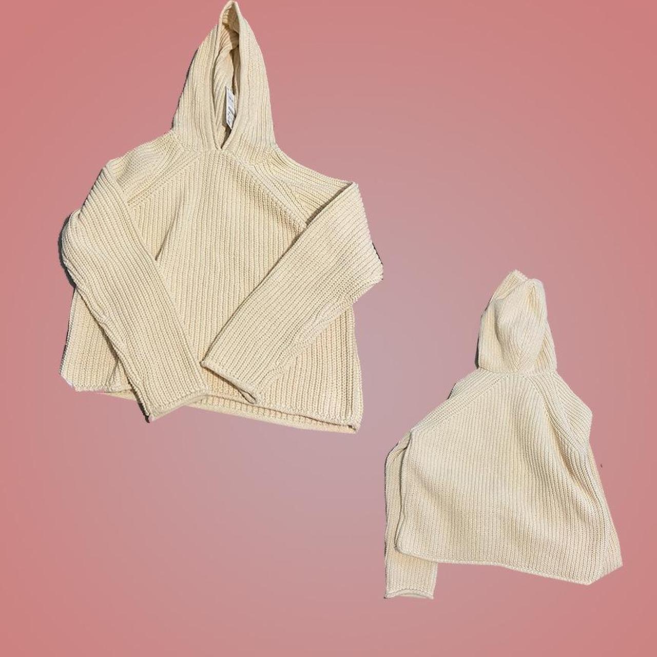 Zara Women's Cream Hoodie Depop