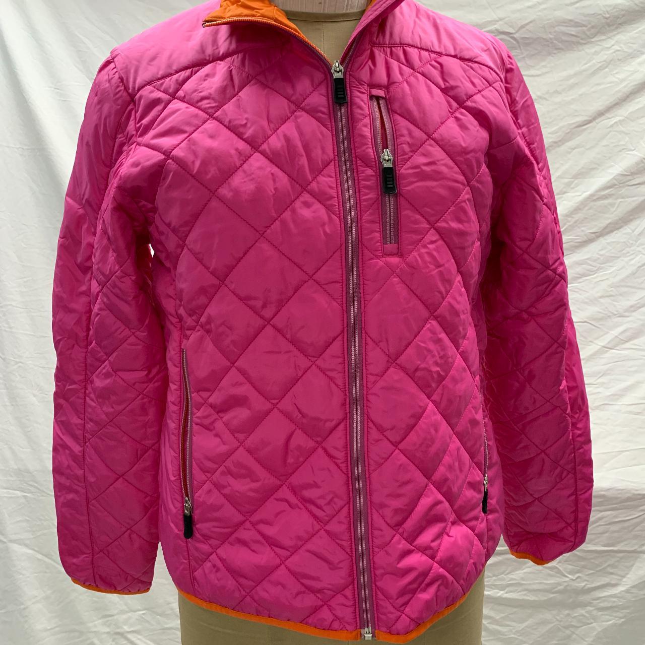 Lands' End Women's Pink and Orange Jacket Depop
