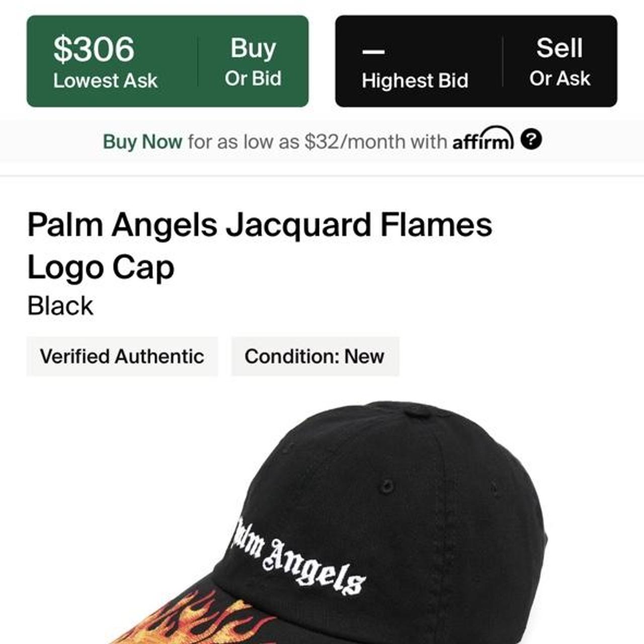 CAP IN BLACK WITH MULTICOLOR FLAMES EMBROIDERED AT | Depop
