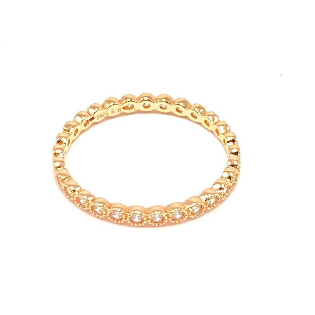 18K Rose GOLD PLATED STERLING SILVER eternity band... Depop