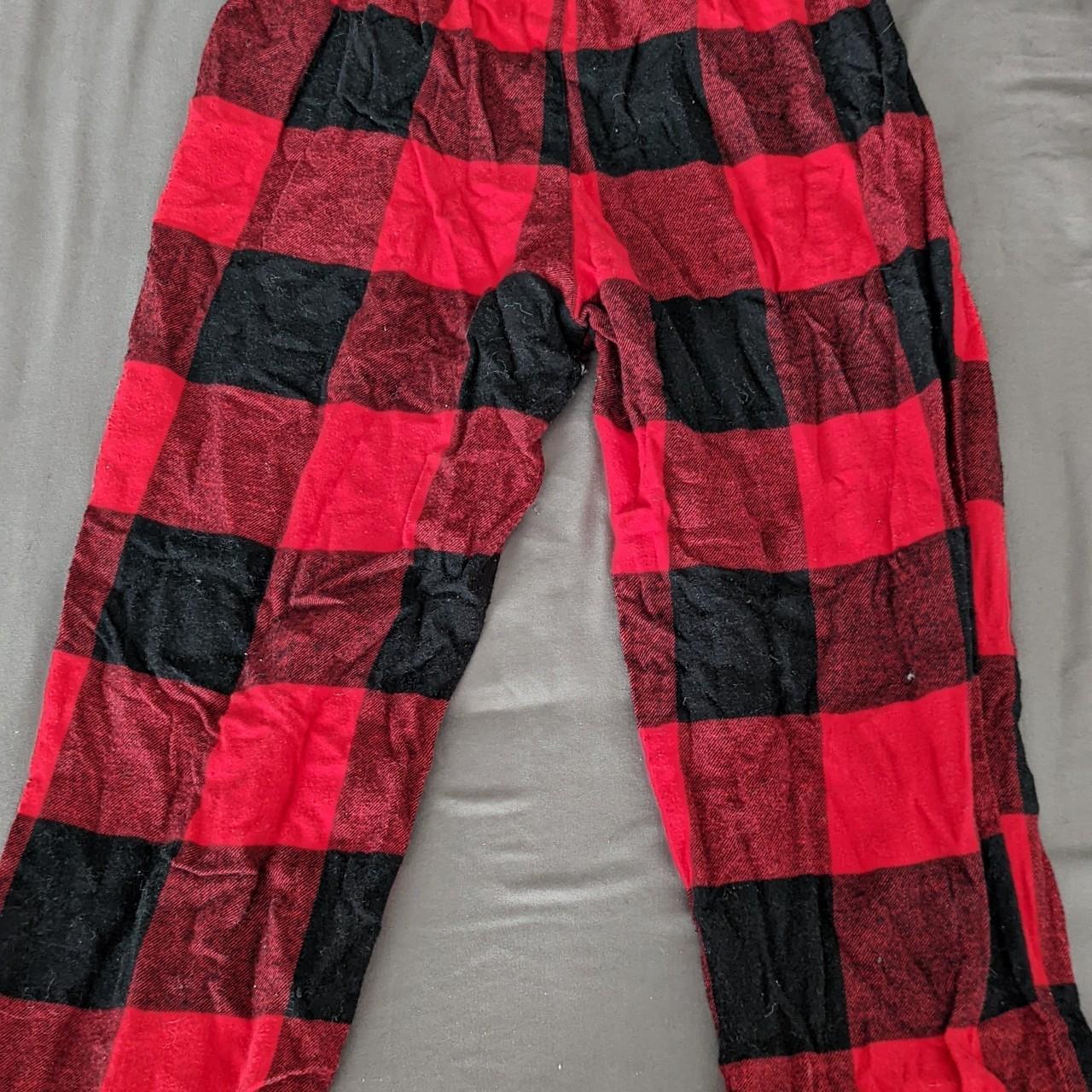 Red and black old navy pj pants worn once for a... - Depop