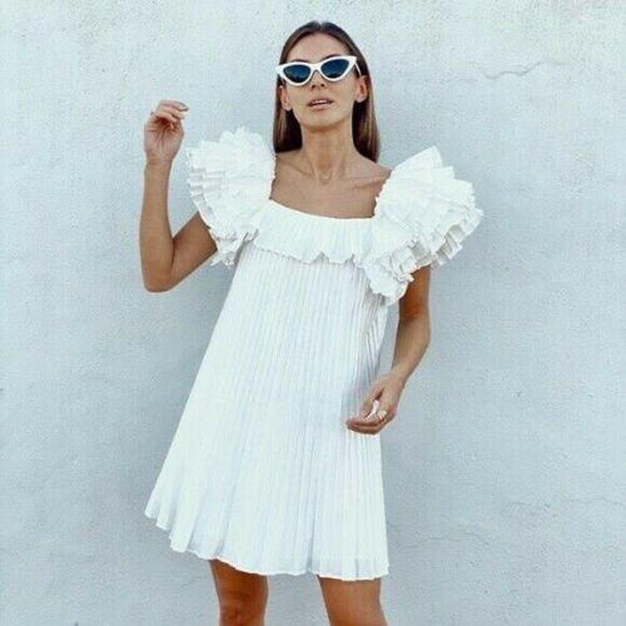 pleated ruffled dress zara