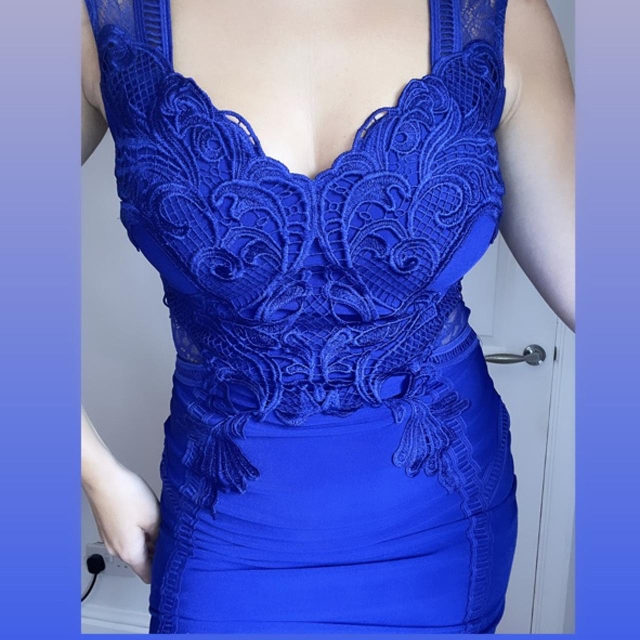 Michelle Keegan LIPSY LONDON Royal blue bodycon lace... - Depop