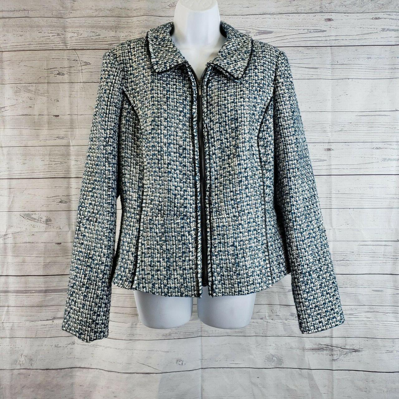 white house black market tweed moto jacket