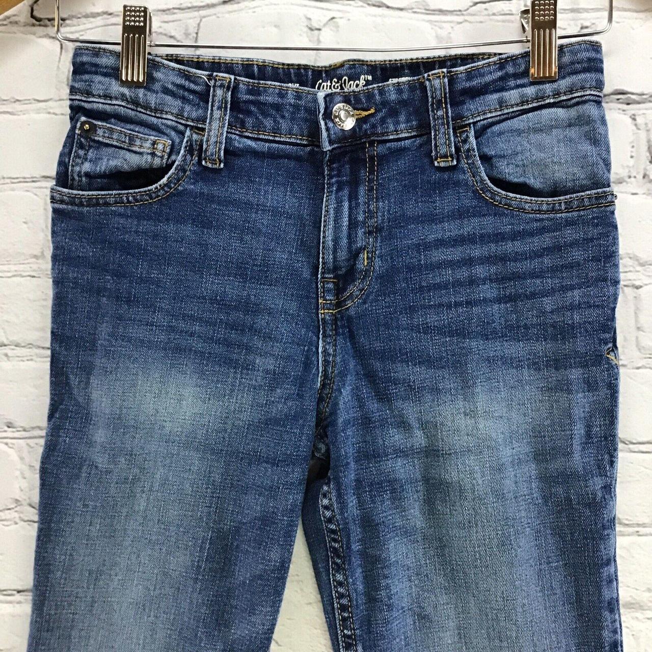 Cat & Jack Boys Sz 12 Jeans Medium Blue Straight... - Depop