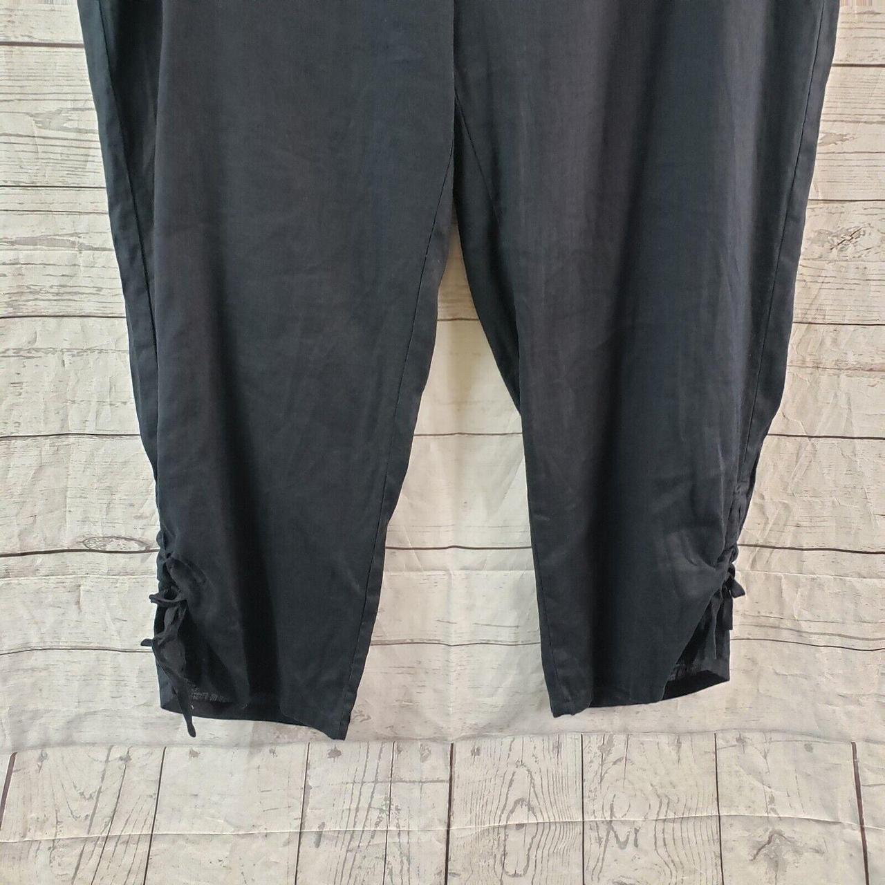 Habitat Womens Cropped Pants Sz Medium Black Pull On... - Depop