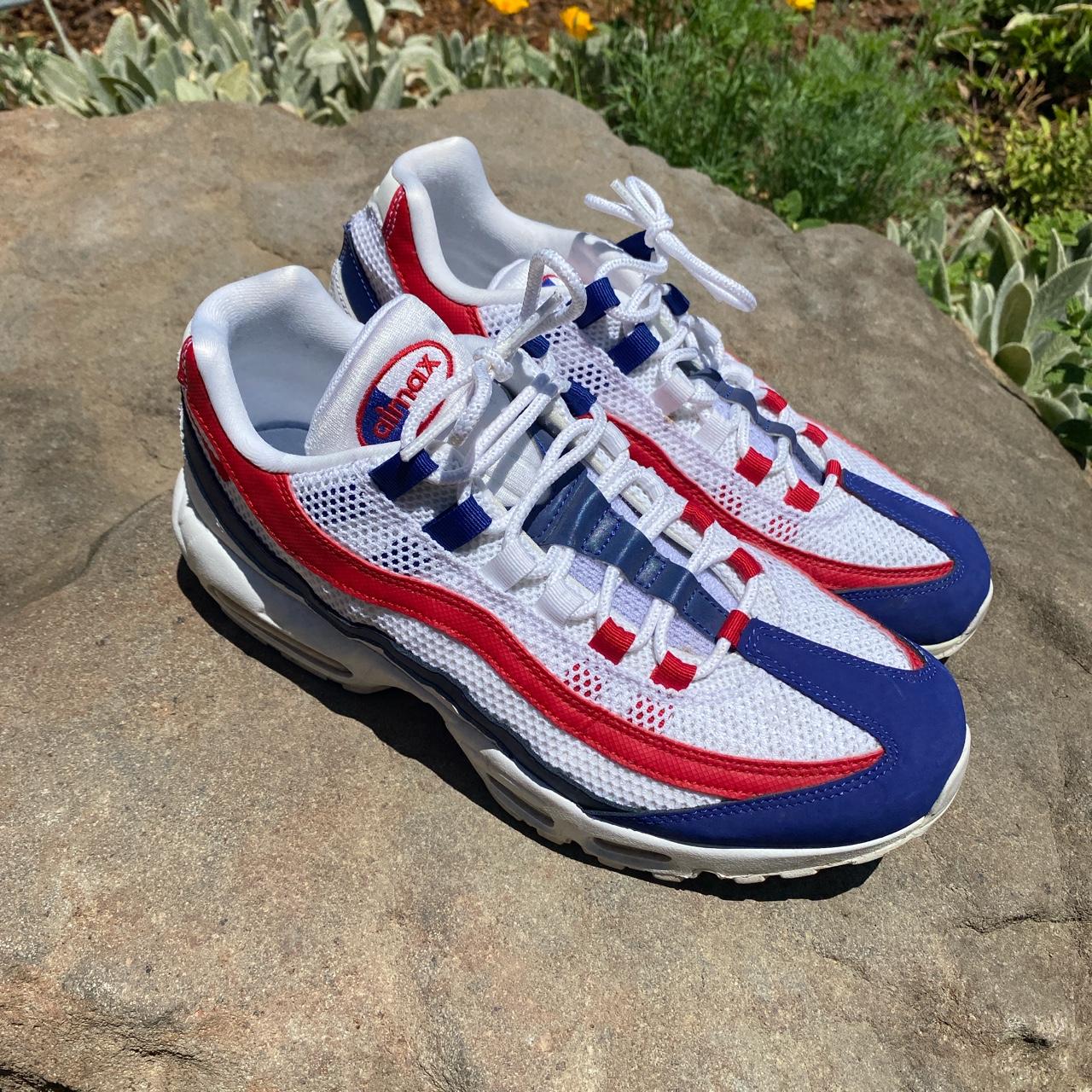 nike air max 95 white deep royal blue gym red