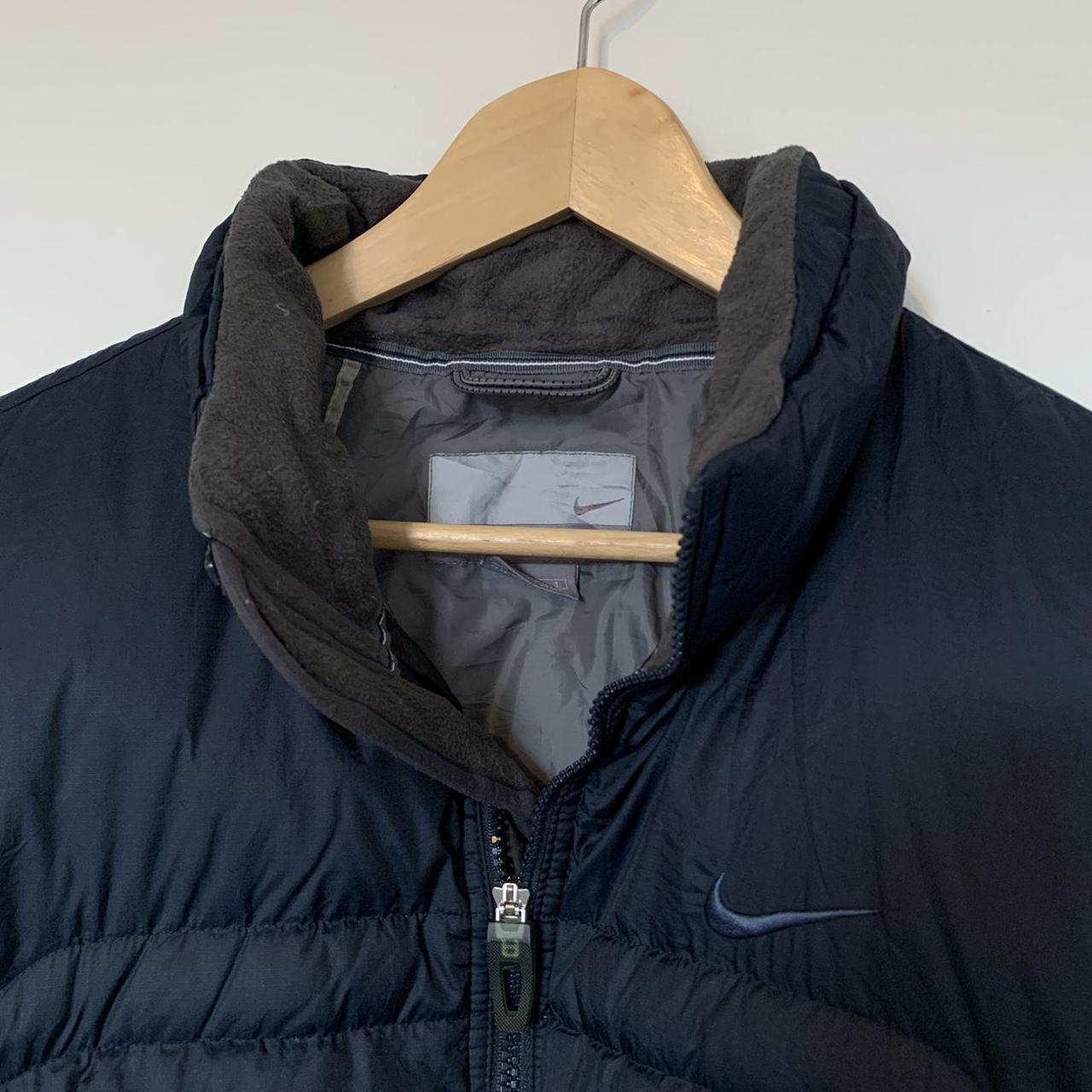 Vintage y2k Nike puffer jacket. Killer navy & blue... - Depop