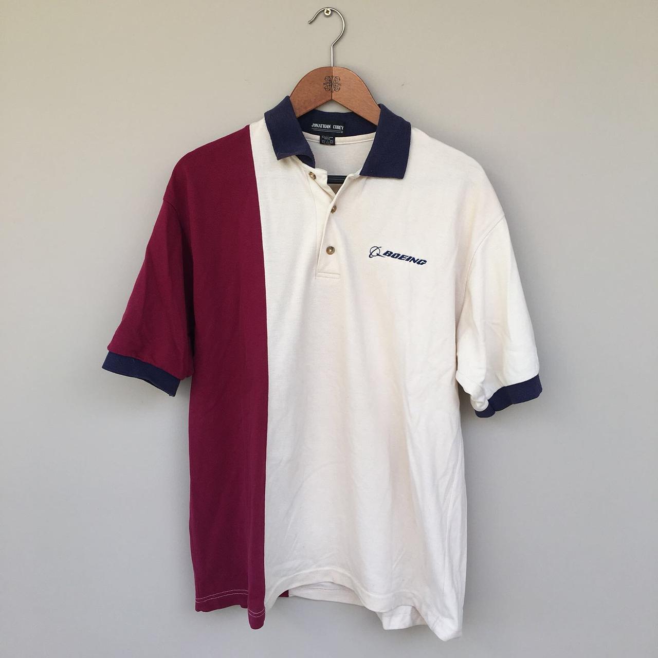 VINTAGE Boeing Polo Shirt Wavy Polo shirt with a... - Depop