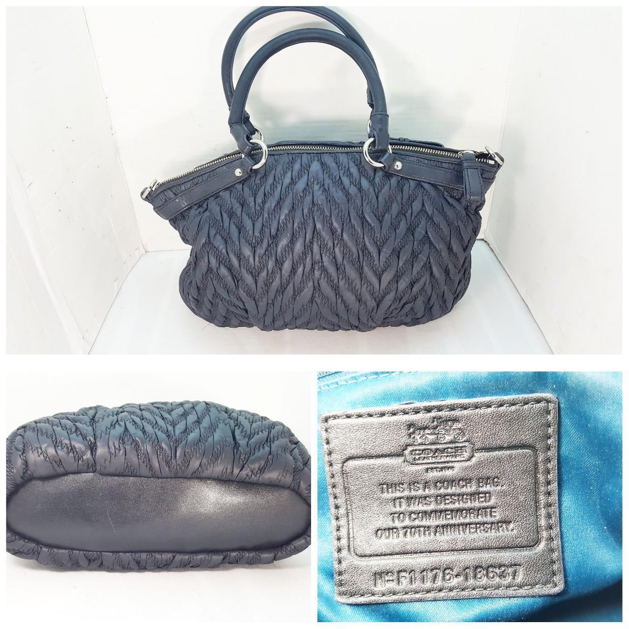 Coach Madison Satchel Shoulder Bag 18634 Gray Quilted 70th Anniversary