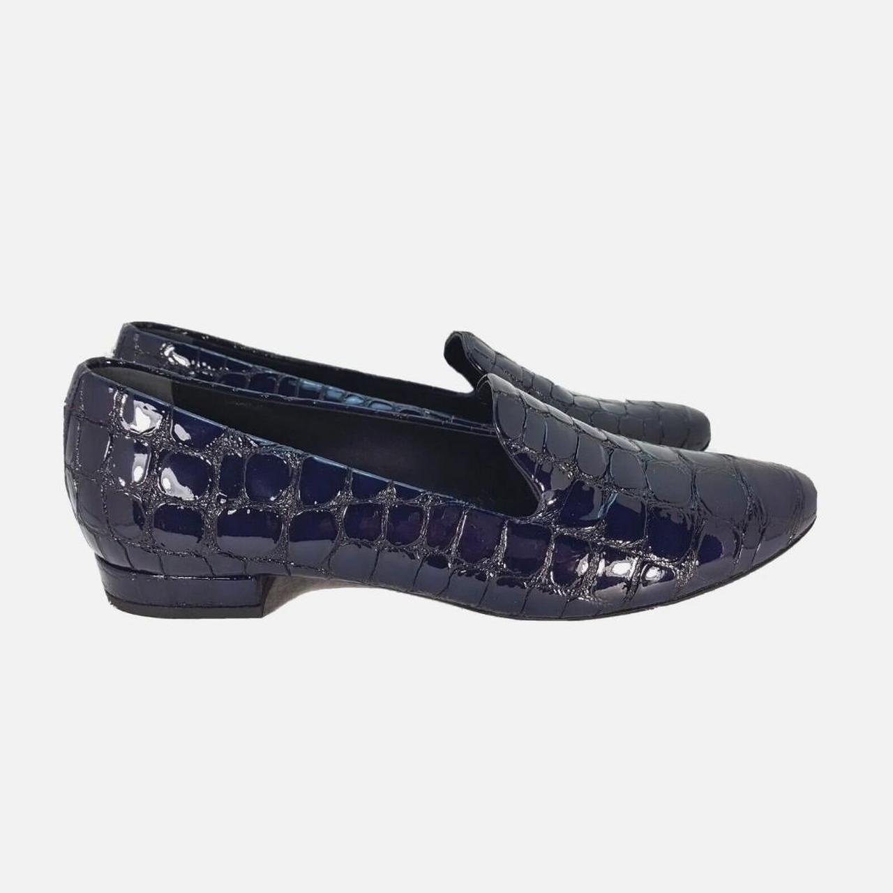 AGL Patent Leather Loafer Ballet Blue Shoes women s