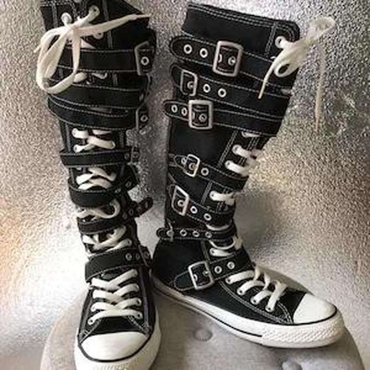 ISO THESE BUCKLE KNEE HIGH CONVERSE WOMENS SIZE 8 OR... Depop