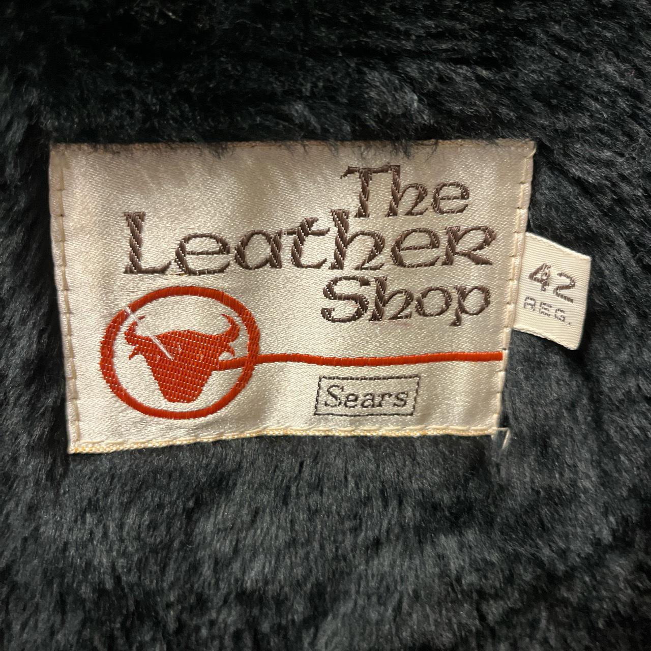 Vintage Sears The Leather Shop Leather Jacket Size... - Depop