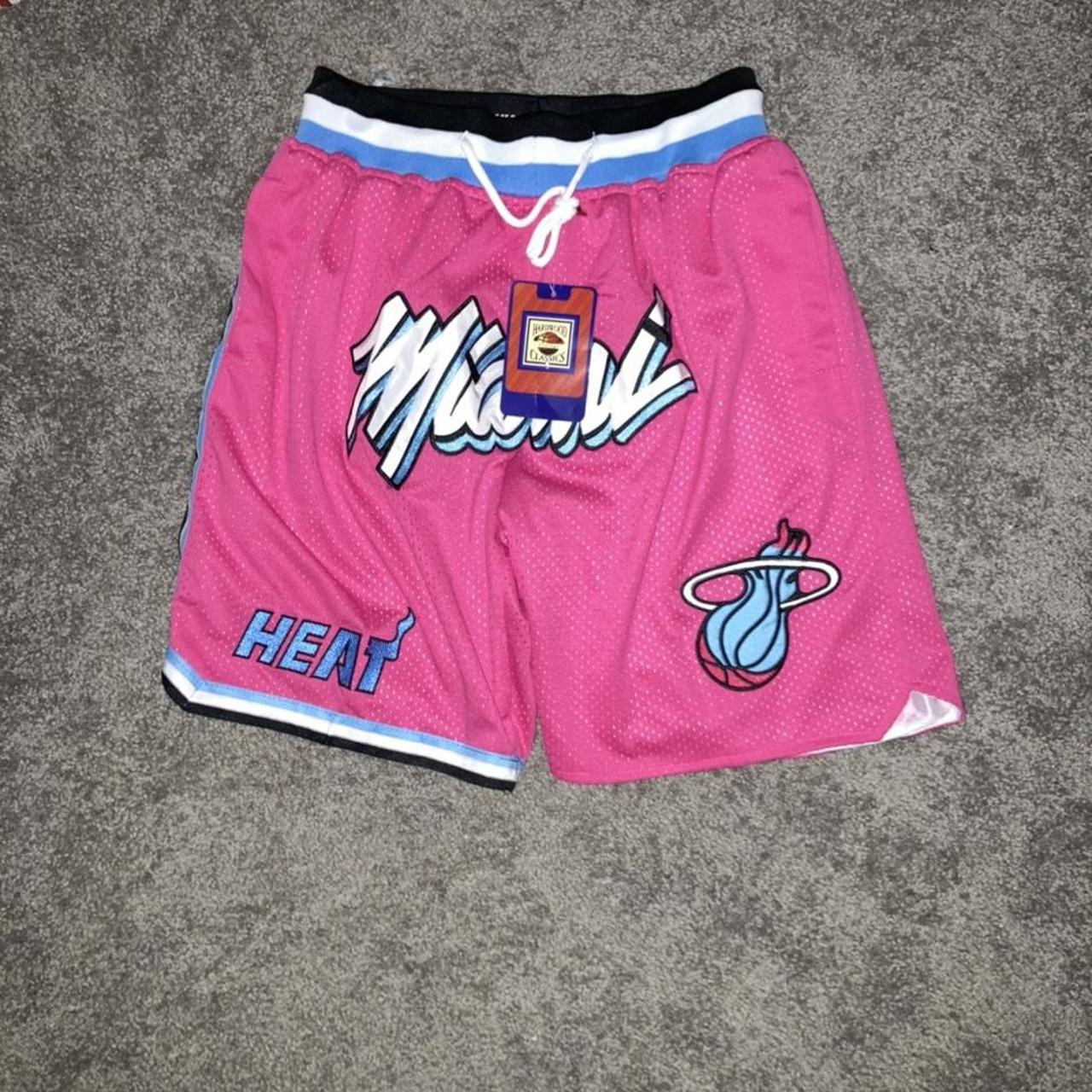 Miami Heat Just Don pink “South Beach” shorts Mens - Depop