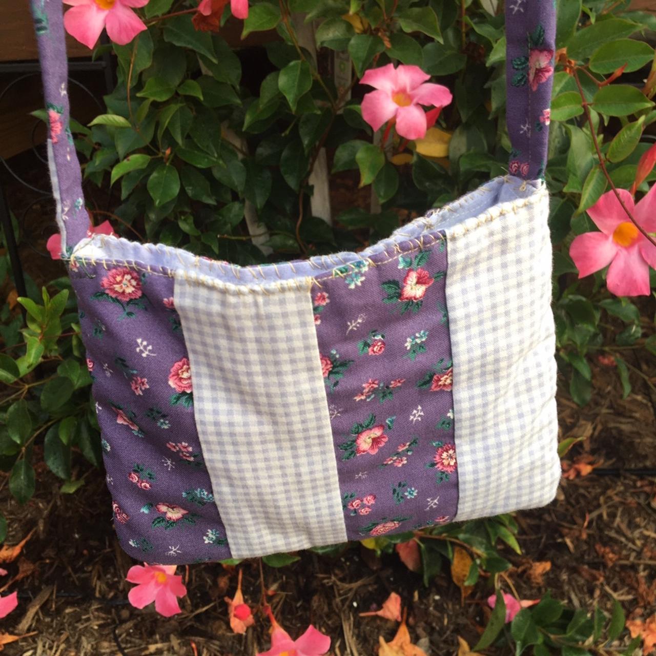 Purple Cottagecore patchwork crossbody bag / purse... - Depop