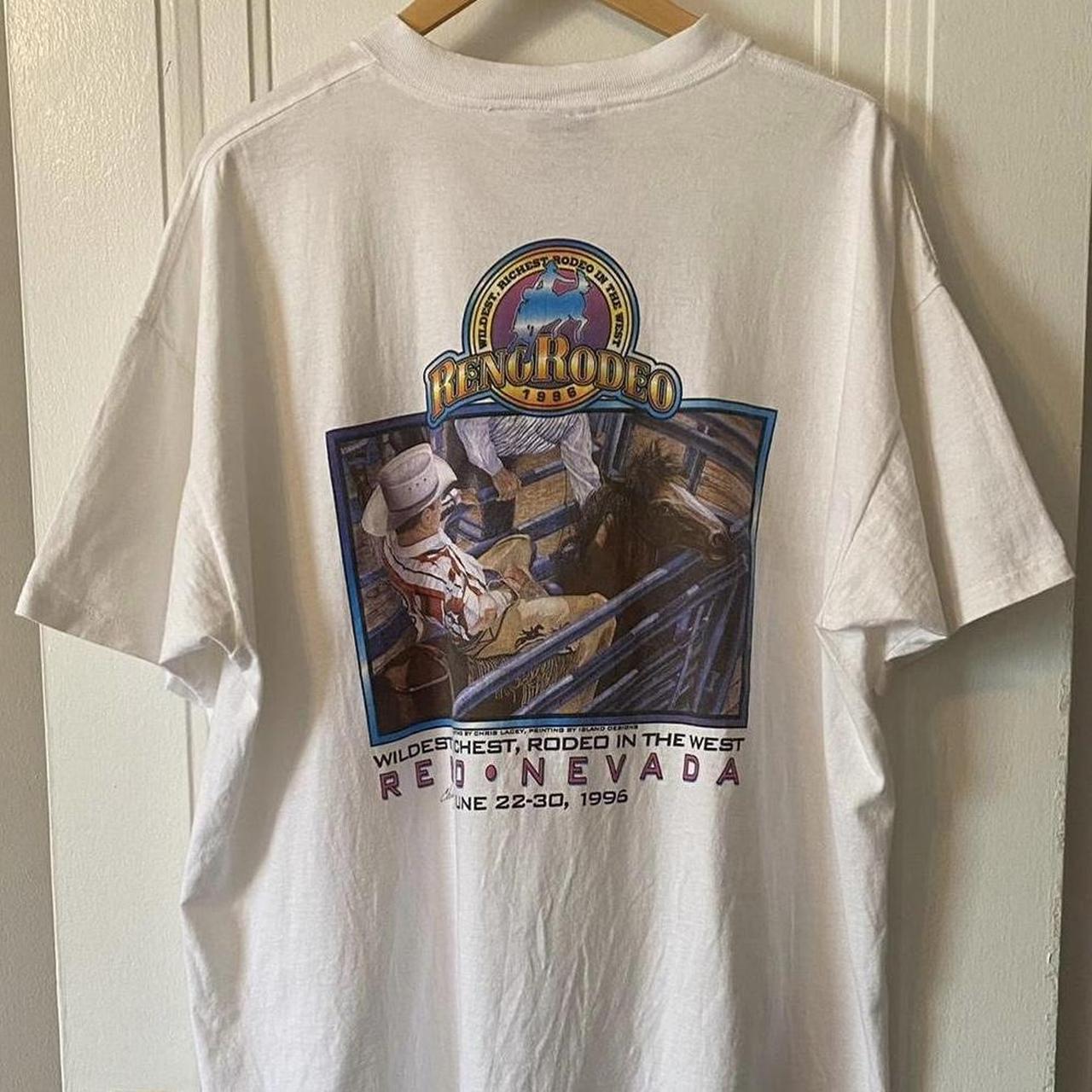 Vintage Reno Rodeo White T Shirt Depop