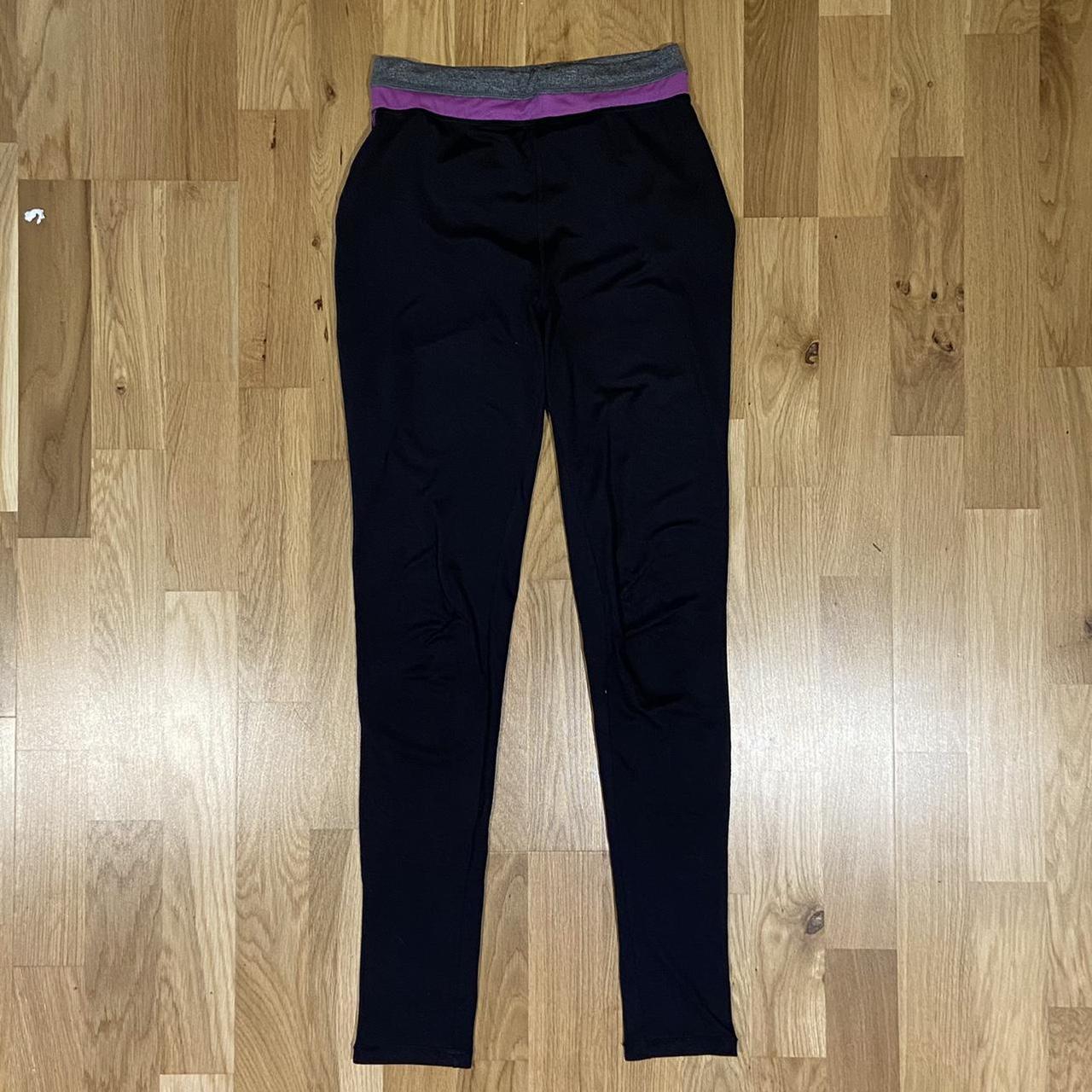 New Look Women S Black And Purple Leggings Depop   P0 