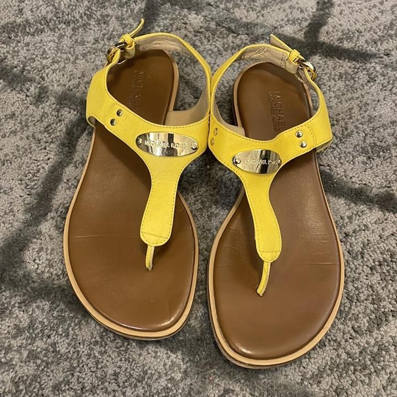 Yellow michael on sale kors sandals