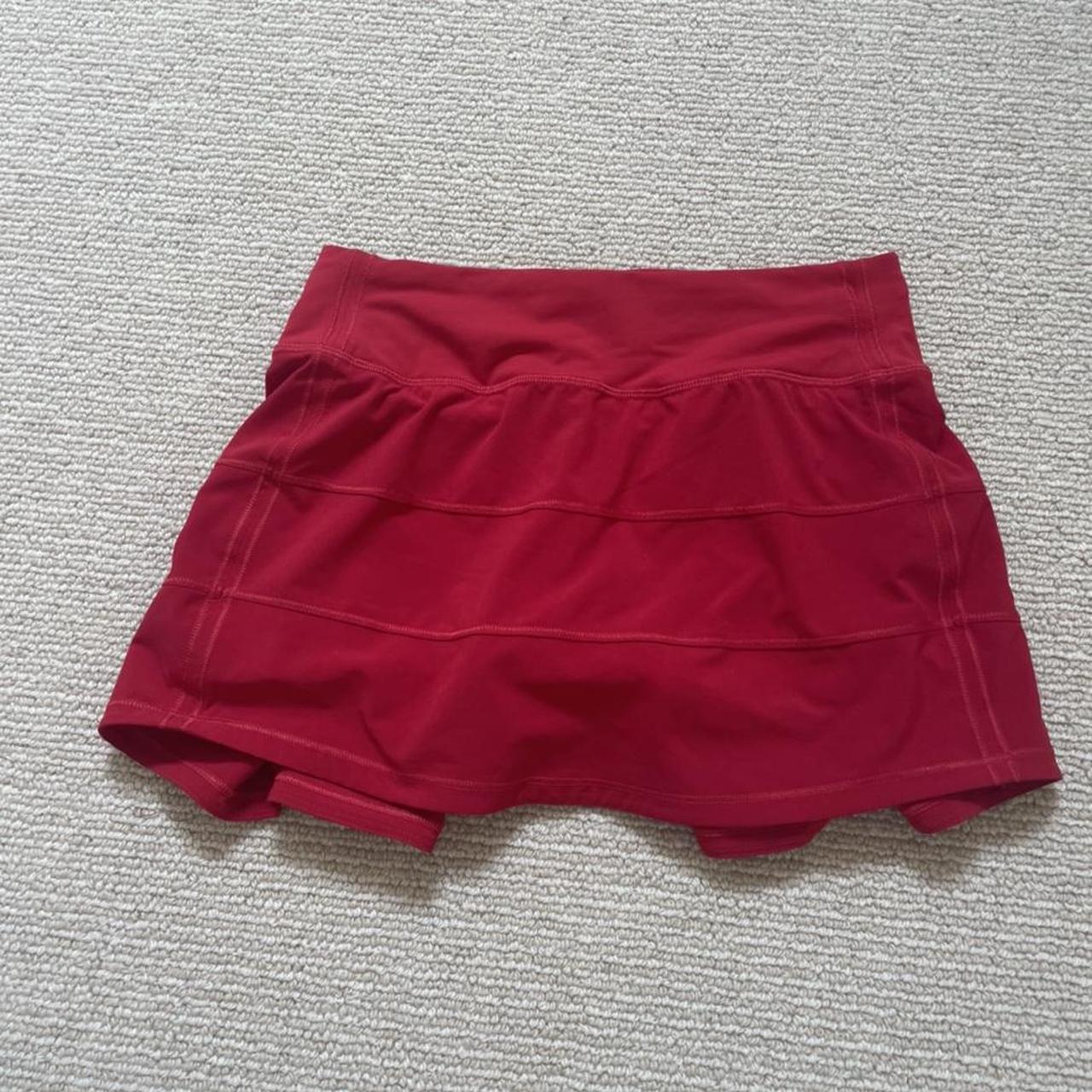 Lululemon red pace rival skirt size 2 fits true to... - Depop