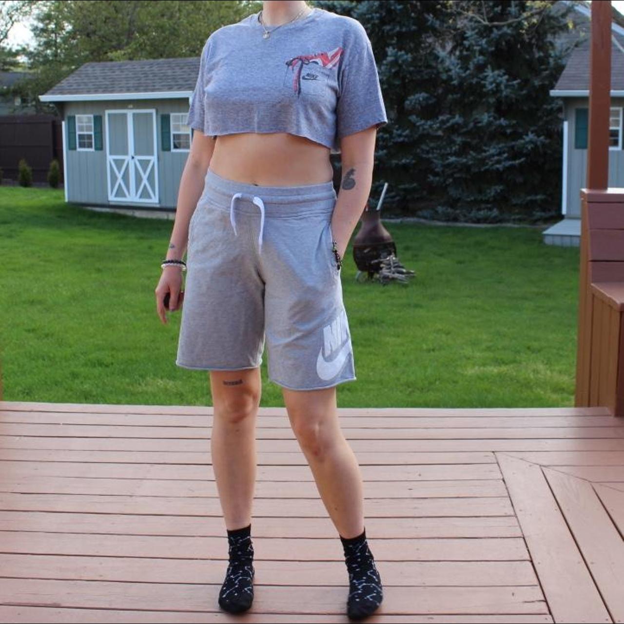 grey nike shorts womens