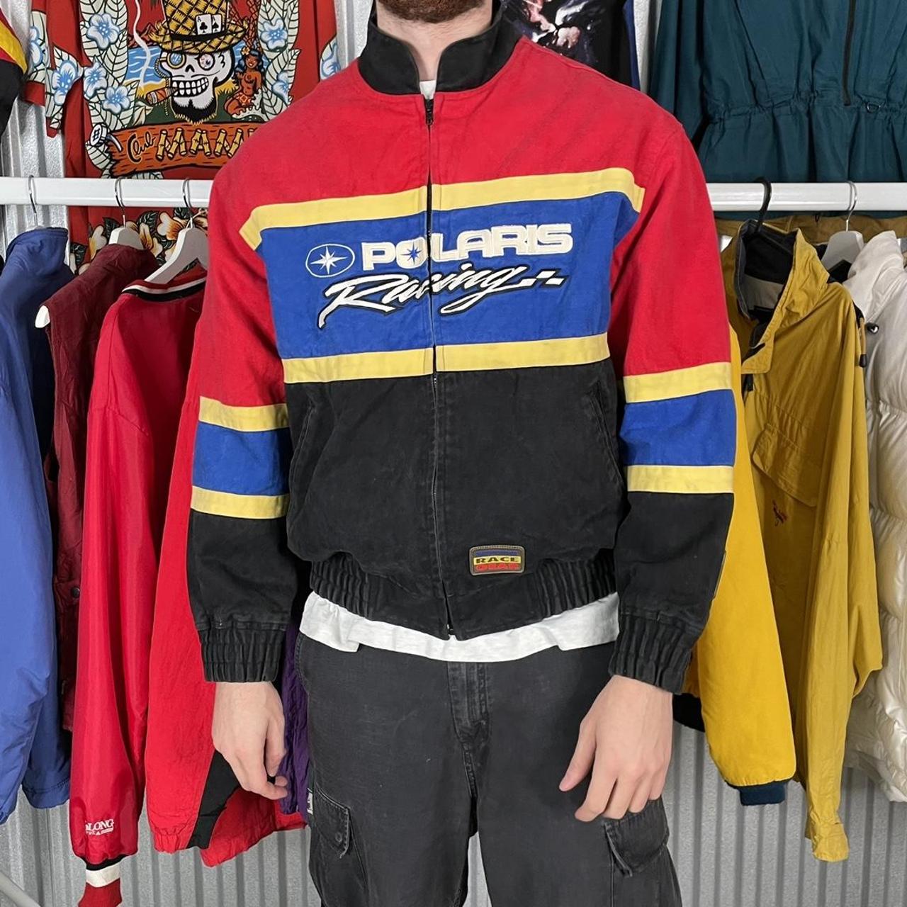 Nascar Bomber Jacket Racing Polaris Embroidered 90s... Depop