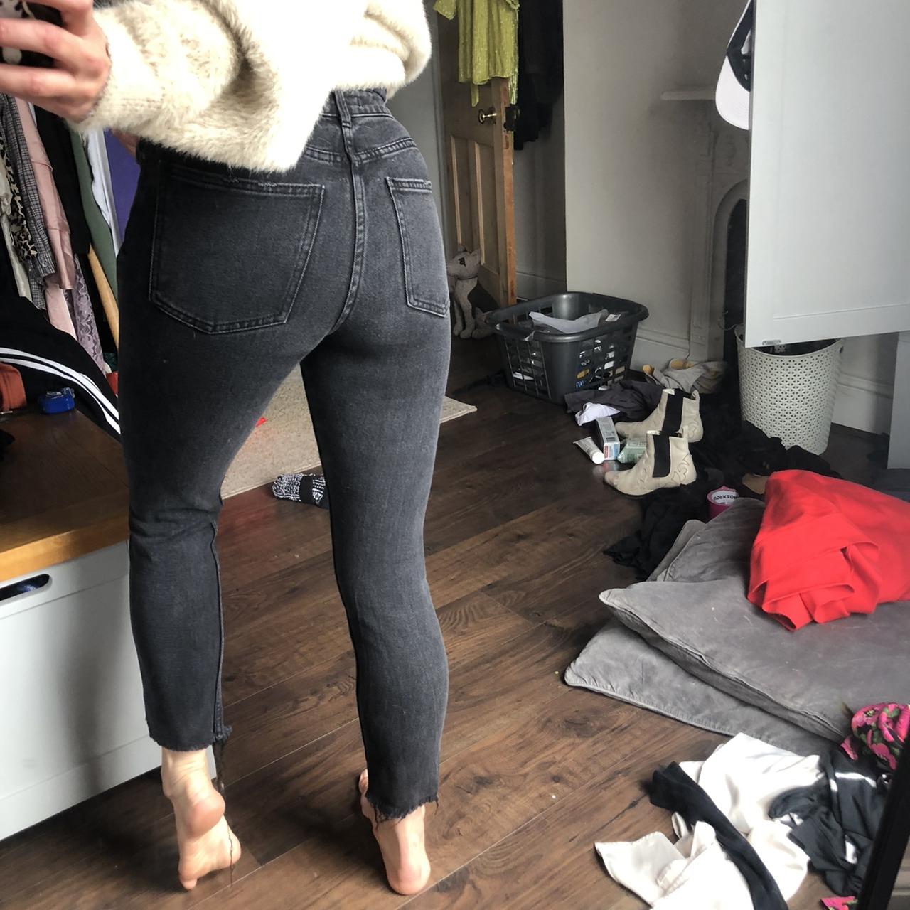 Primark size 6 skinny jeans with frayed hem bottom Depop