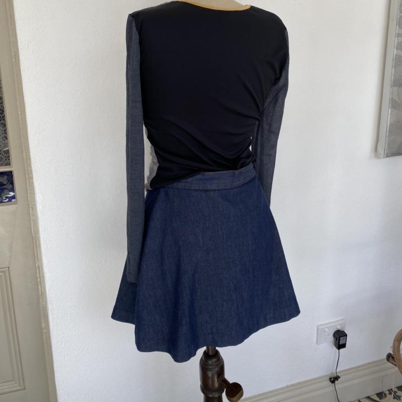 1970s Levi’s denim mini skirt with snap buttons.... - Depop