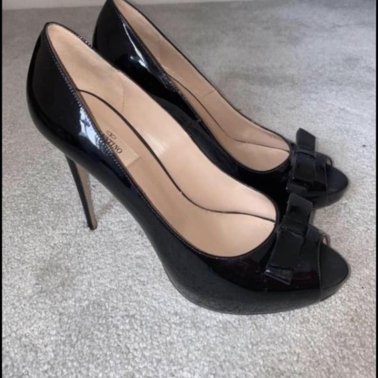 Valentino peep sale toe bow pumps