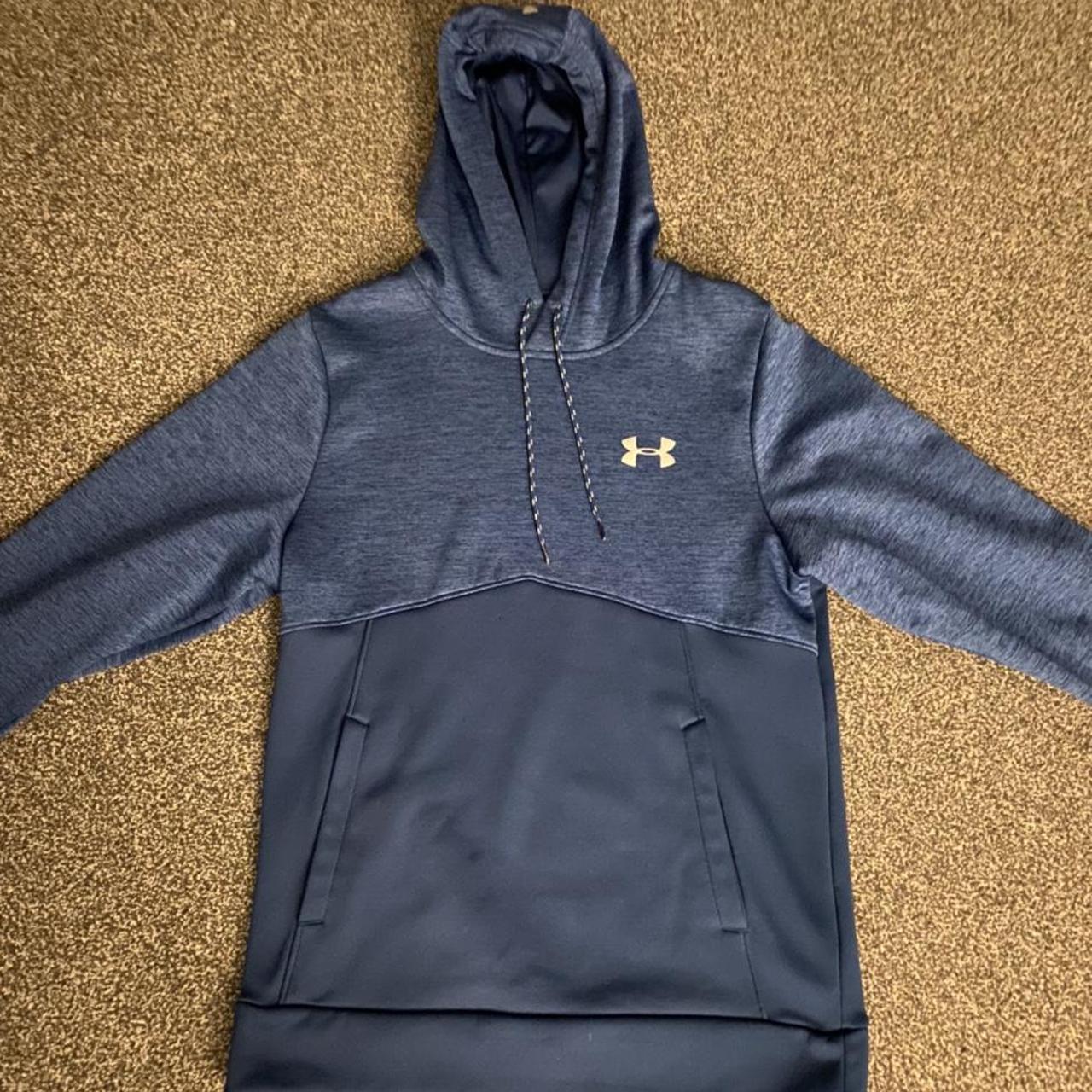 Under Armour Men's Blue and Navy Hoodie | Depop