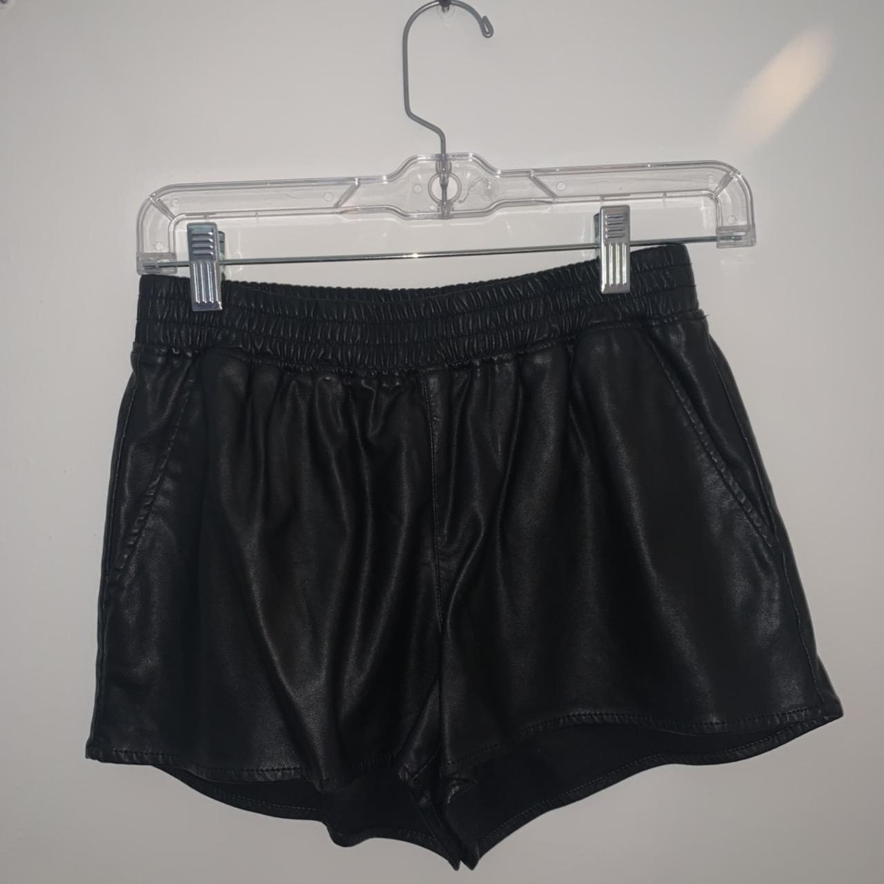 h&m leather shorts