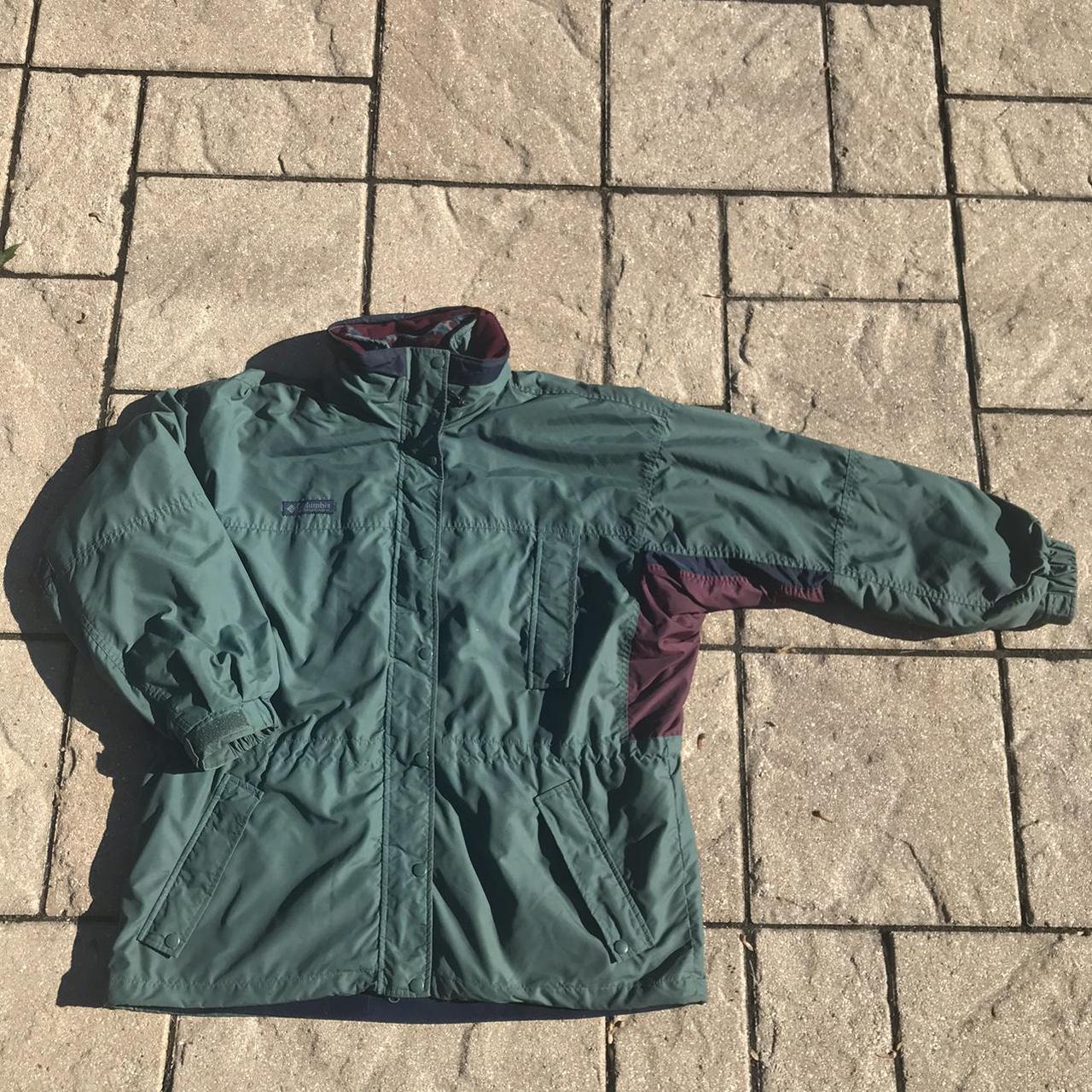 Vintage Columbia hard shell winter jacket/fleece 2... - Depop