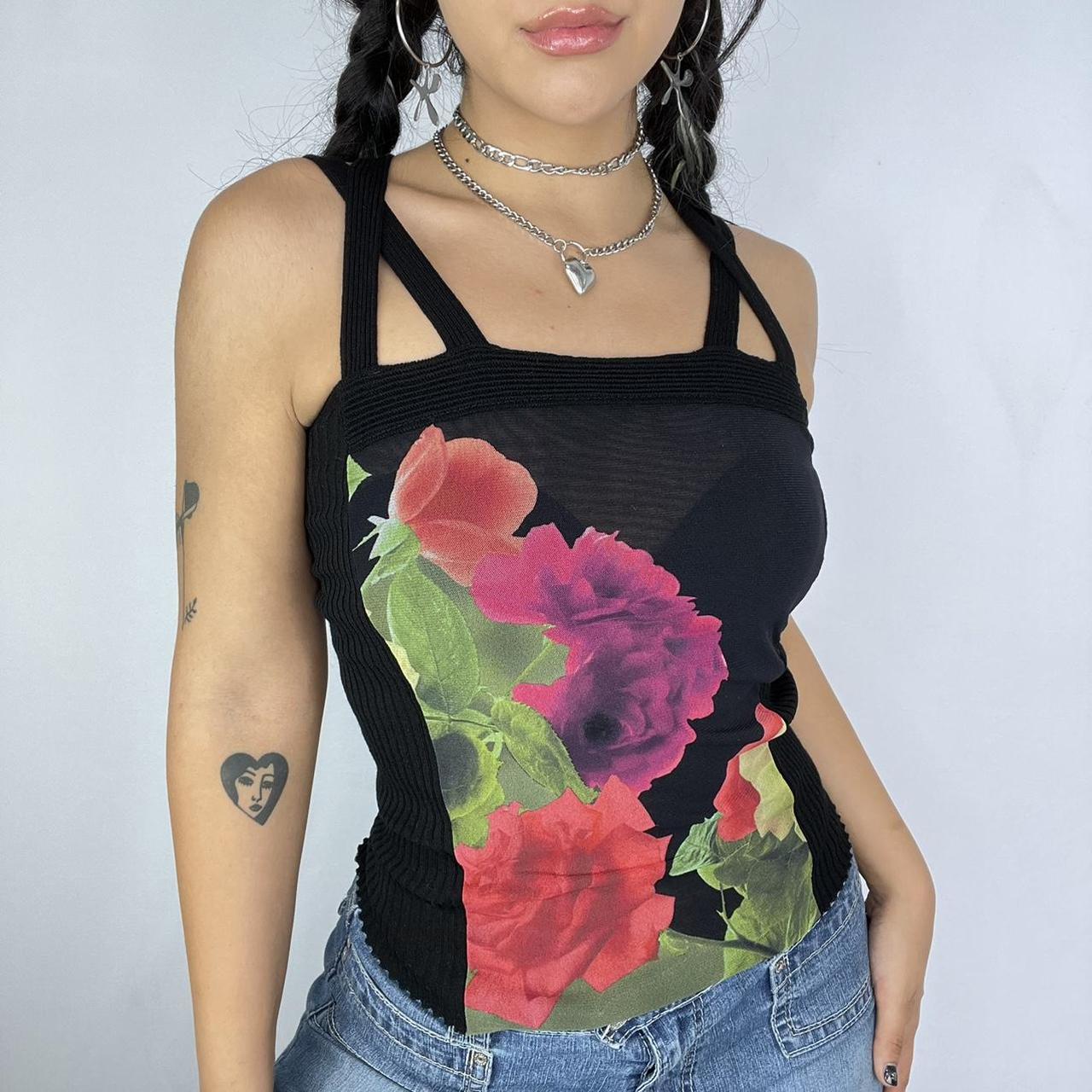 Floral Mesh 90’s Blouse 💗 $5 USA SHIPPING FREE... - Depop