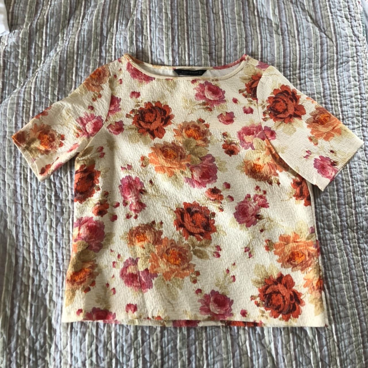 Zara floral jacquard two piece set. Had for... Depop