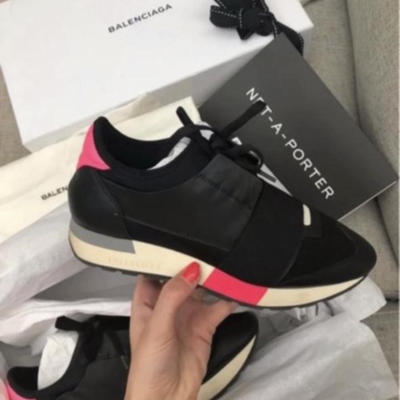 Pink and black balenciaga runners online