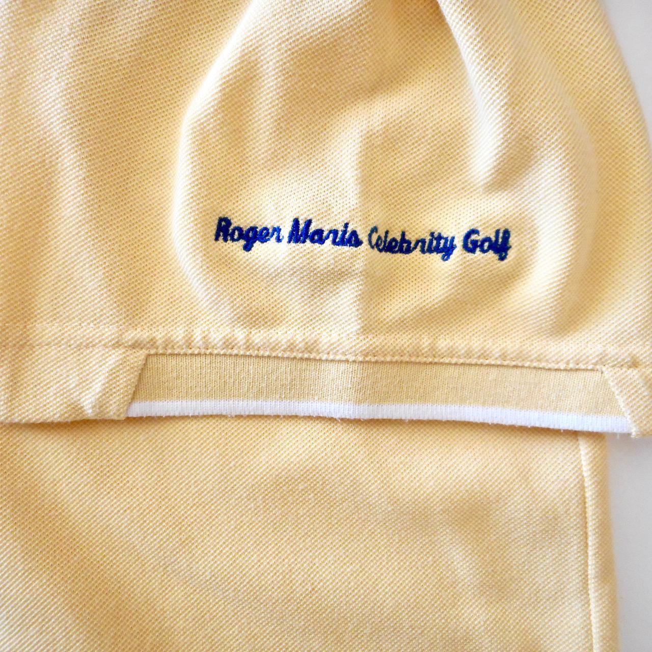 NY Yankees Roger Maris Celebrity Golf Polo Shirt Cream Embroidered Logo Men  XL