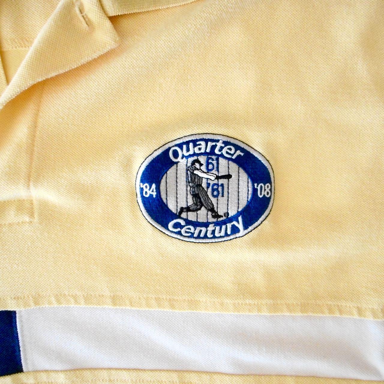 NY Yankees Roger Maris Celebrity Golf Polo Shirt Cream Embroidered Logo Men  XL