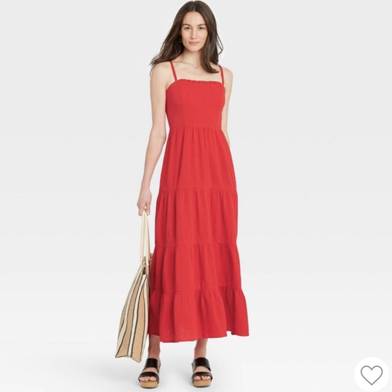 Knox Rose Sleeveless Tiered Dress in Red