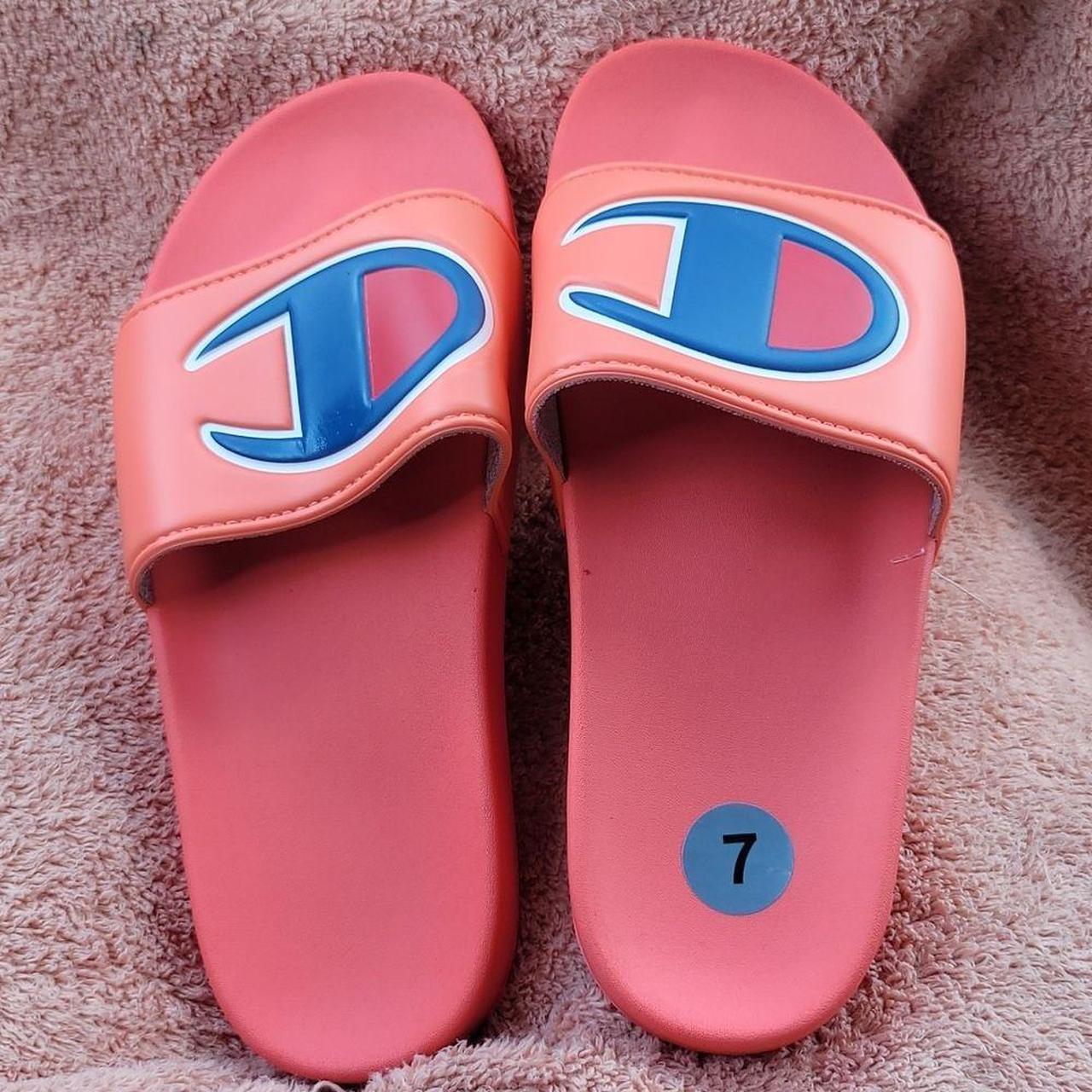 blue and pink champion slides