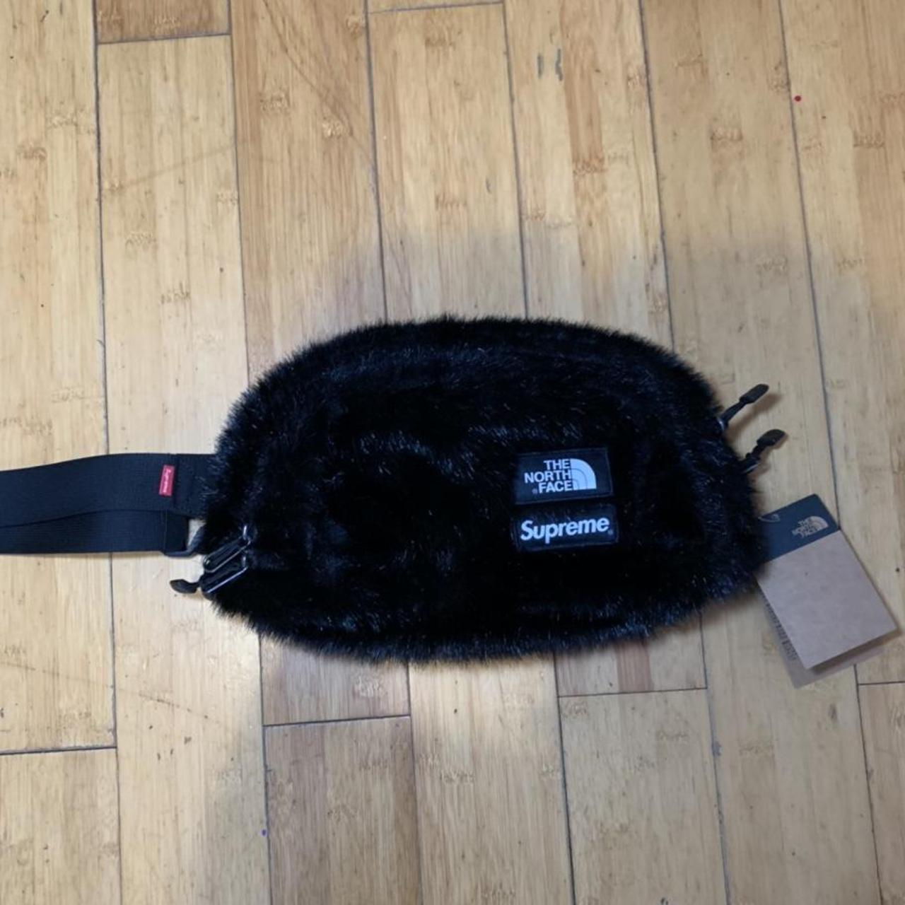 Supreme × The North Face Faux Fur Waist Bag 'Black' - Depop