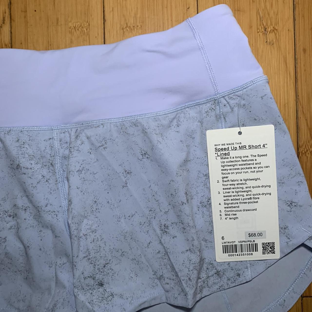 NEW Women Lululemon Speed Up Mid-Rise Lined Short 4 Pastel Blue