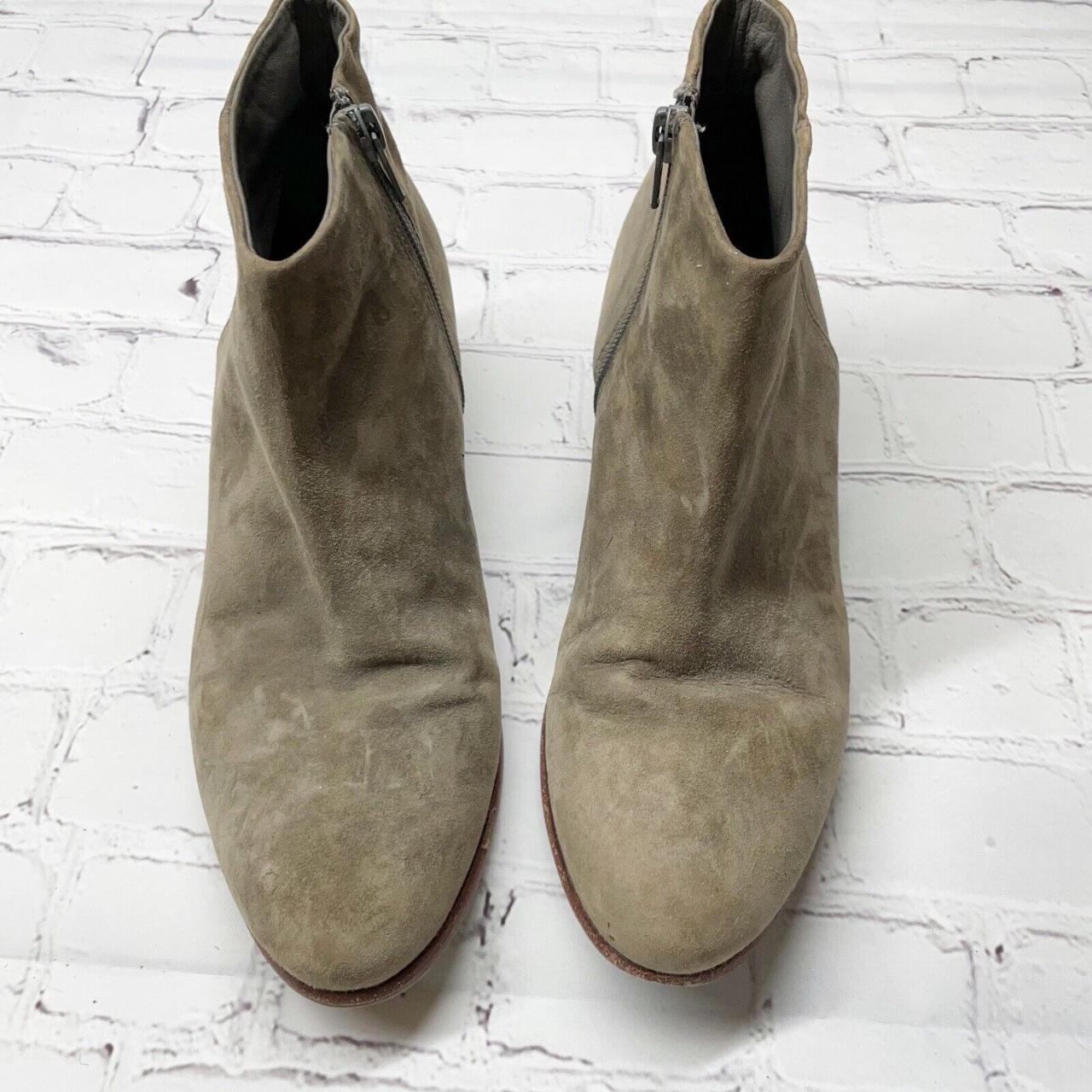 Boden Ankle Boots Taupe Suede Leather Stacked Heel... Depop