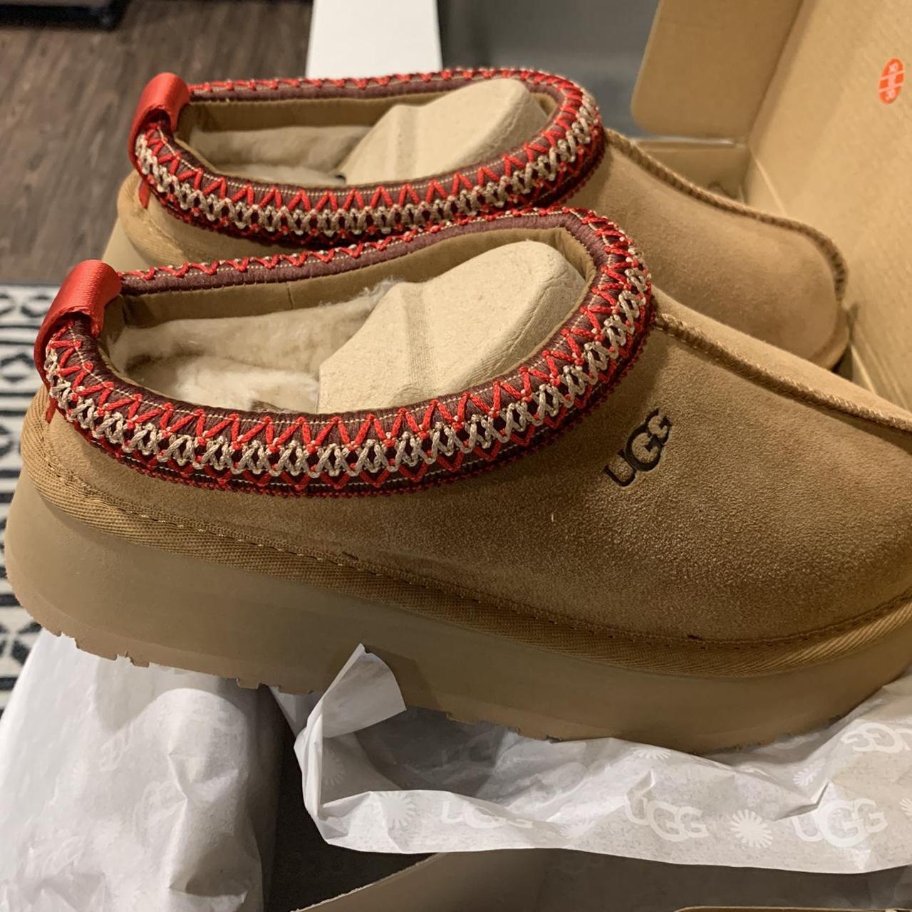 NEW IN BOX UGG TAZZ Slippers in chestnut size... - Depop