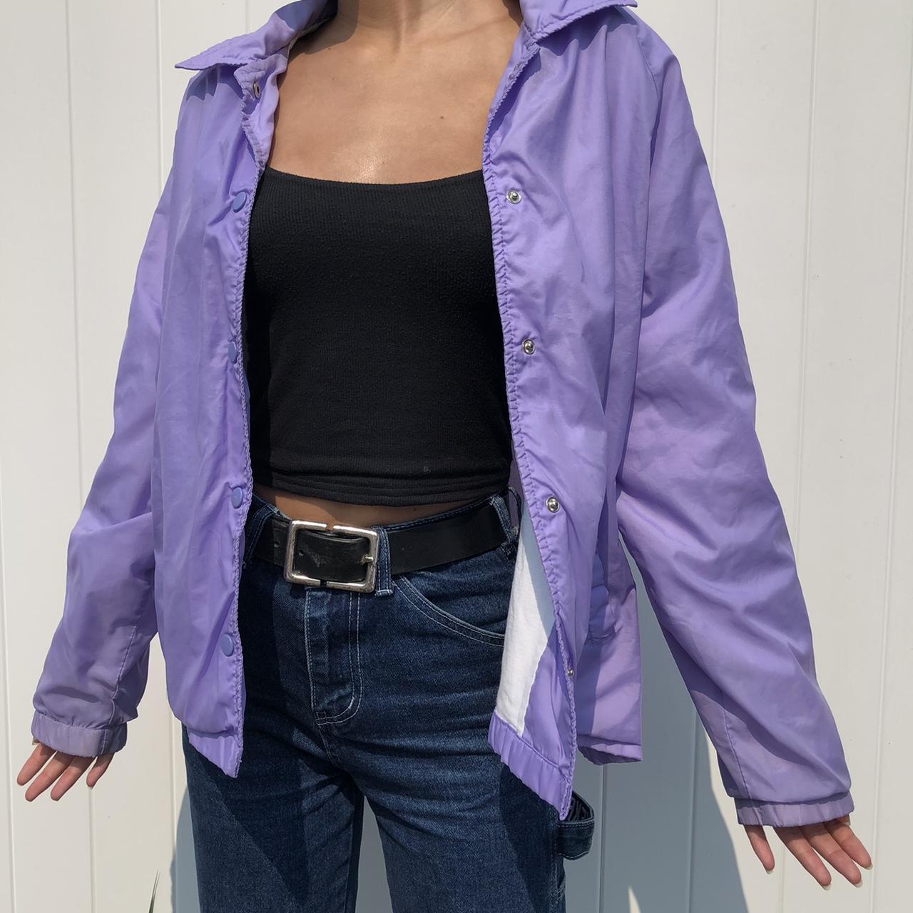 pastel purple windbreaker bomber jacket💜 zipper... - Depop