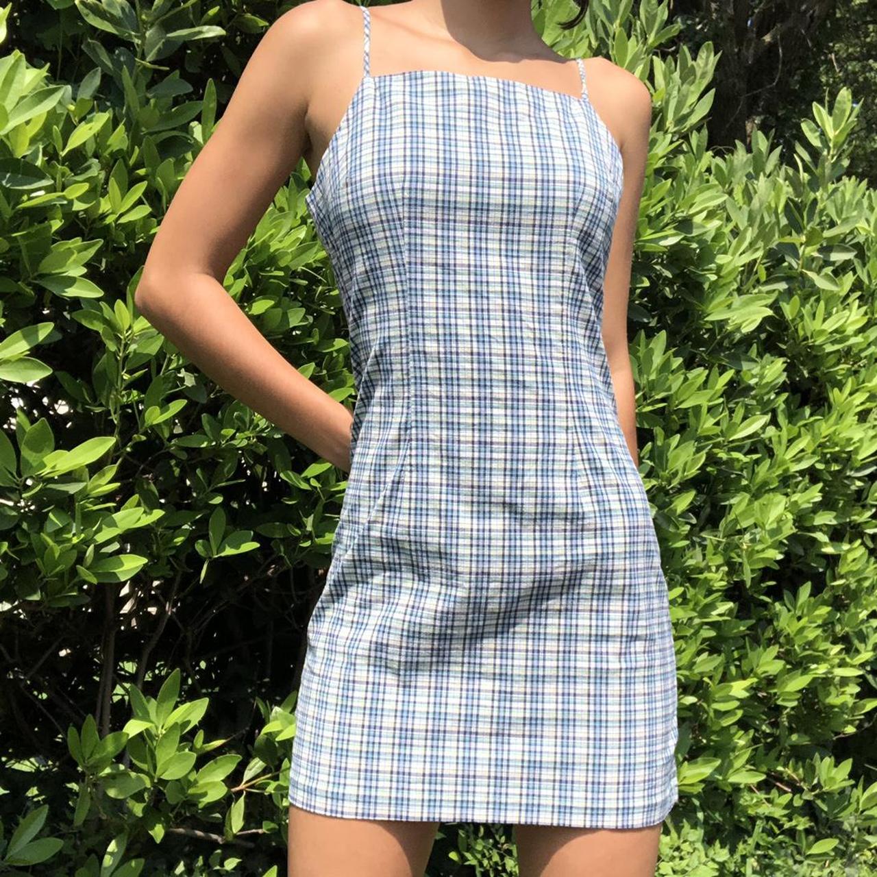 plaid strappy dress