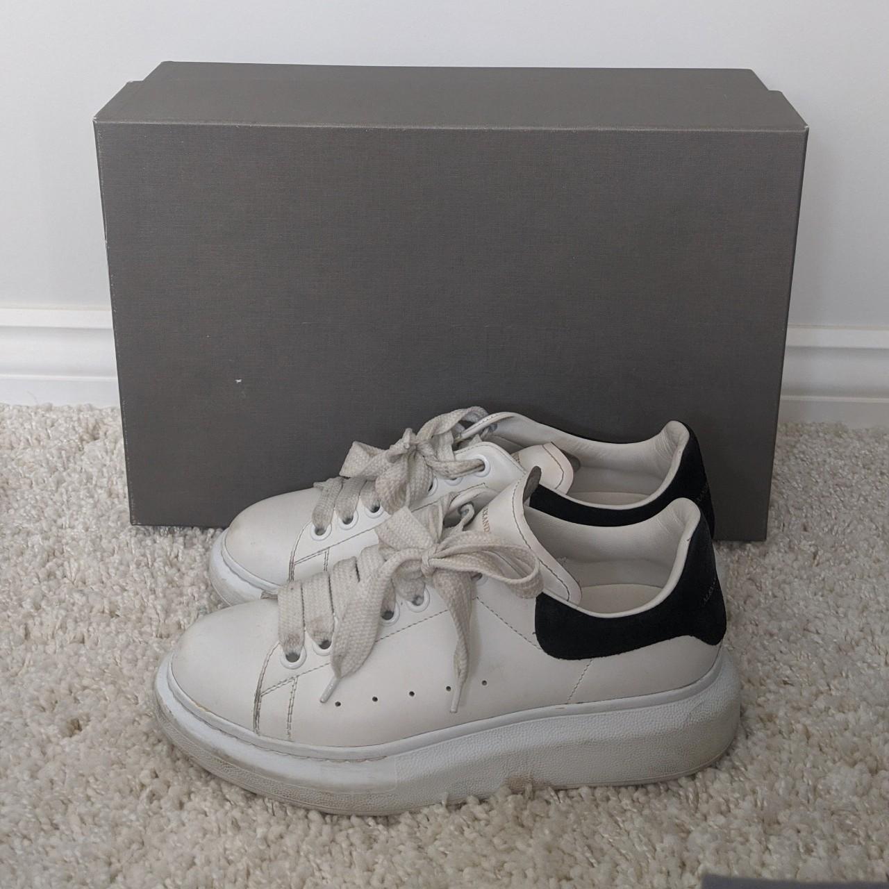 Authentic White Leather Alexander McQueen Trainers... - Depop