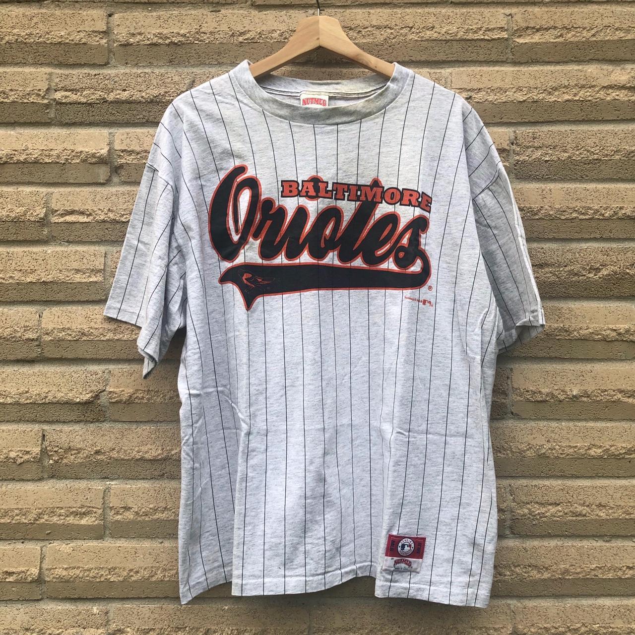 Vintage 90s nutmeg mills Baltimore orioles pinstripe... - Depop